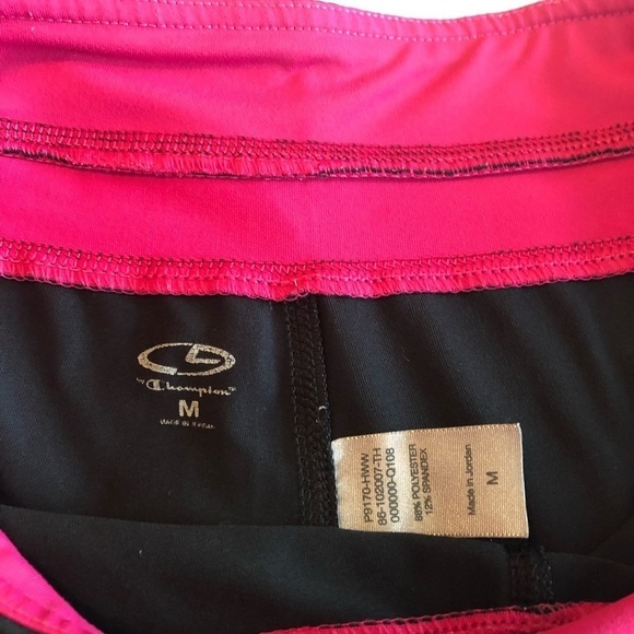 Champion Yoga Pants Medium Rise Black with Pink Trim size Medium - Picture 6 of 11